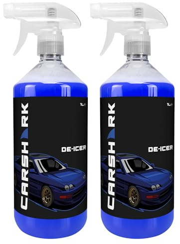CARSHARK De-icer 2 x 1 Litre, Fast Acting, Suitable for Doors, Windows and Locks