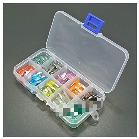 TMP1105 100 Stück 1A, 2A, 3A, 5A, 7,5A, 10A, 15A, 20A, 25A, 30A Mini-Flachsicherungs-Sortiment for Auto, Motorrad, SUV, SICHERUNGEN, Satz, APM, ATM