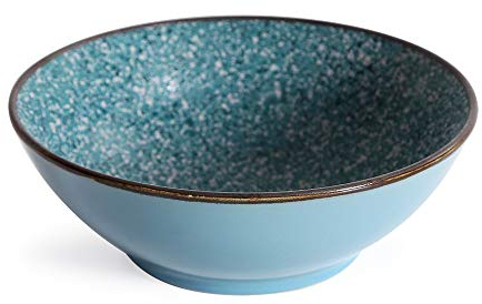 LVUNZJCA Saladiers en Céramique 2pcs Céramique Bol Soupe de Nouilles céramique Bol Kiln glacé Salade de Fruits Dessert Bowl Solide Couleur pour la Maison(Dark Gree)