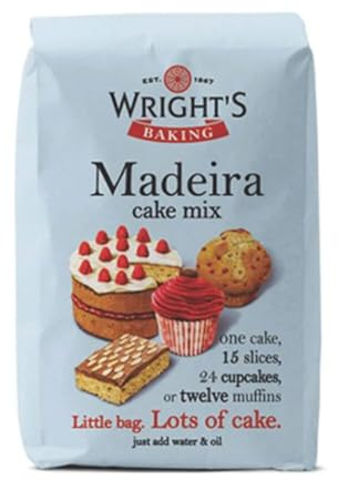 Wright's Madeira Cake Mix 500g - Subtle Buttery Vanilla Flavor, Easy to Use with Bread Makers - Versatile Base for Cakes, Gateaux, Loaf Cakes, and More - Simply Add Water and Oil
