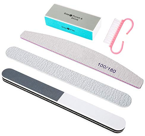 Lima per Manicure in Materiale di qualità, Lima per Unghie in Vetro Leggera 5 Pezzi/set, Uso Domestico per Uso Professionale