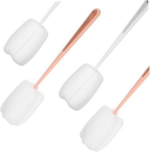 FRCOLOR Lot De 4 Éponges Nettoyantes pour Bouteilles Deau avec Poignée Et Poils Doux pour Un Nettoyage Facile
