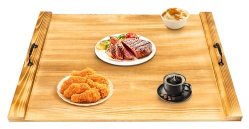 30 x 22 Wooden Noodle Board Stove Cover with Handles – Heavy-Duty Pine Wood Stove Top Cover for Gas & Electric Stoves, RV Kitchen Countertop Extension Tray, Rustic Serving Board