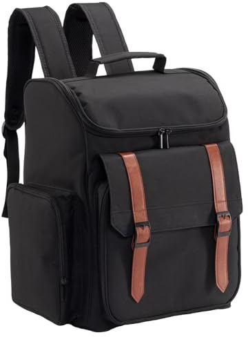 Hautton Valise Coiffure Portable, Malette Coiffure Professionnelle Résistante à la Chaleur, Sac de Rangement Grande Capacité pour Coiffeurs, Trousse de Transport pour Outils Capillaires -Noir