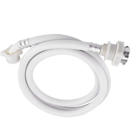Aoresac Long Length Washer Pipe Tube Connector, High Pressure Proof, Made From Non- PVC Material with Valve Thread Diameter for Washing Machine Water Inlet Hose, 6.56ft White Color with (2m / 6.56ft)