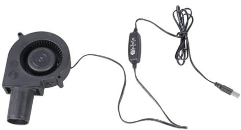 Soplador turboalimentado 5 V USB fuente de alimentación 3 velocidades ajustable para el patio trasero parrilla de carbón, ideal para entusiastas del aire libre, herramienta de gestión de estufa