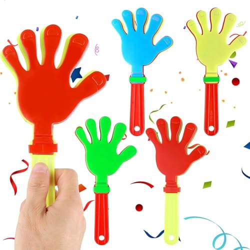 4 Pack Hand Clappers Large Hand Clappers Noisemakers Cheer Noise Makers Finger Noise Makers for Sporting Events Basketball Football Game Party Favors (Mixed Colors)