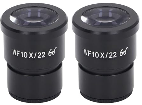 Spryflower 2-teiliges Mikroskop-Okular, 10-Fach, Aluminiumlegierung, Weitwinkel, biologisches Okular, 22 mm Augenpunkt, 30 mm Montagegröße