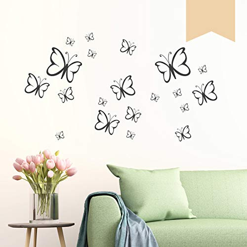 Wandkings Wandtattoo Schmetterlinge im Set, 20 Stück in beige - erhältlich in 33 Farben