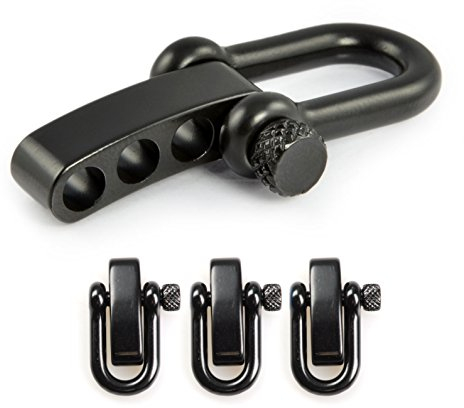 Ganzoo Manilles en Acier Inoxydable, Droites, avec verrou tournant réglable, Lot de 3, Brassard DIY, antirouille, idéal avec Paracord 550,