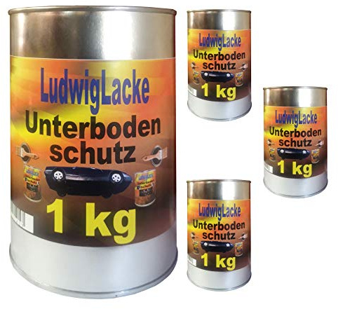 LudwigLacke Unterbodenschutz 4 x 1 kg streichbar Bitumen Sonderpreis Aktion