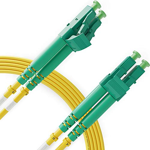 BEYONDTECH Cavo Fibra Ottica LC a LC OS1 Monomodale Duplex (10 Metri) - Cavo di Fibre Ottiche APC/APC - 9/125 (LSZH)