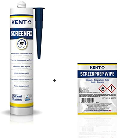 Kent Screenfix 90, Colle Pare-Brise Screenprep lingettes 290ml