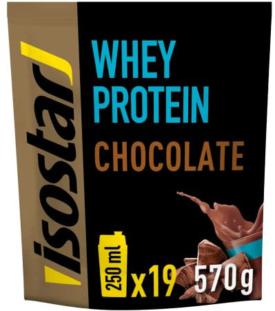 Isostar Whey Protein con BCAA y 9 Aminoácidos Esenciales – Proteína de Suero en Polvo, Bajo en Azúcares y Grasas, 22 g de Proteína por Batido – Sabor Vainilla, 570 g