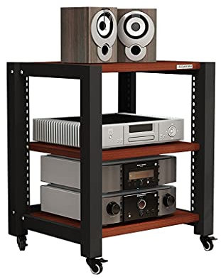 luckxuan Boxenständer Audio-Standwalze Fernseher Standmedienkomponenten Multi-Layer-Audio-Stand-Lautsprecher-Stand 2/3/4-Schicht (Teak-Farbe) (Size : S2)