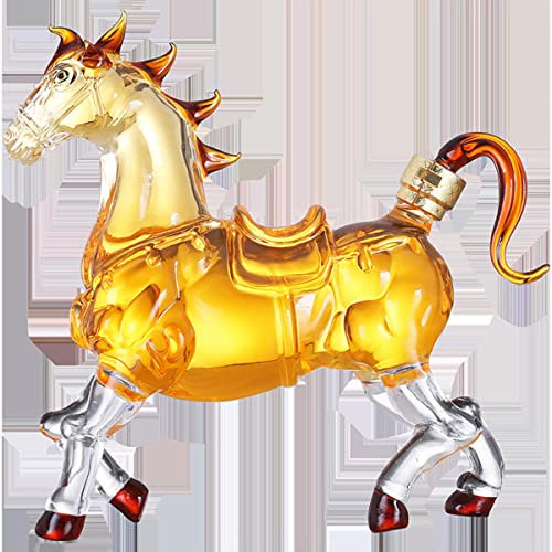JINYISI Carafe à whisky en forme de cheval, décanteur pour alcool, convient pour décanteur bourbon, décanteur scotch, décanteur tequila, 958,5 g