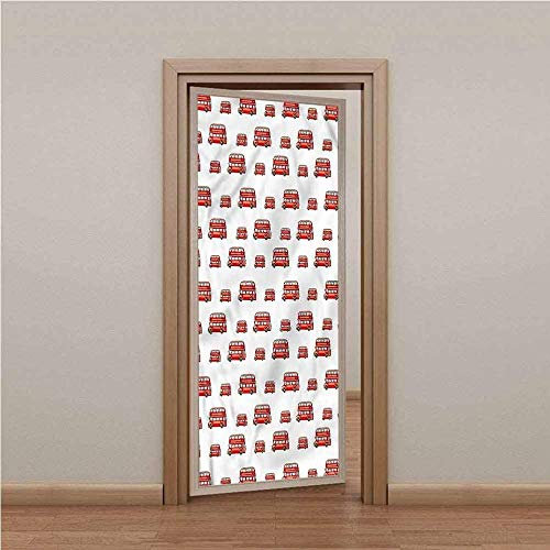3D Türaufkleber Für Innentüren 95X215Cm Rotes Auto Der Einfachen Mode Türtapete Selbstklebende Türposter Wandbild Wasserdichte Wandtattoo Pvc Türfolie Schlafzimmer Wohnzimmer Küche Home Deko