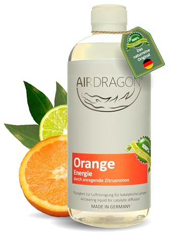 AIRDRAGON ORANGE - katalytischer Raumduft ohne künstliche Duftstoffe - natürlicher Raumduft mit naturreinem ätherischem Duft-Öl für jede katalytische Lampe 1000 ml - Made in Germany