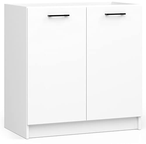 3E 3xE living.com Küchenmöbel EDERSEN, Spülenschrank,Unterschrank in weiß (B:80cm H:82cm T:46cm) mehr Teile zum Auswahl