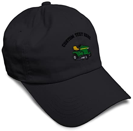 Custom Soft Baseball Cap Riding Lawn Mower A Embroidery Lawnmowers Twill Cotton Dad Hats for Men & Women Black Personalized Text Here