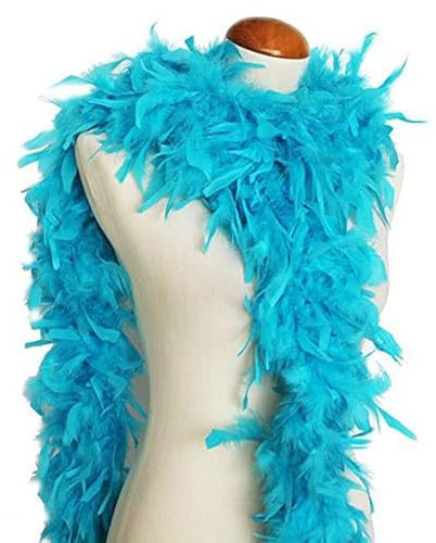 2 Yards/Lot plumes de dinde naturelles noires Boa Costumes/garniture pour fête/Costume/châle/artisanat plume de dinde Cosplay-bleu ciel