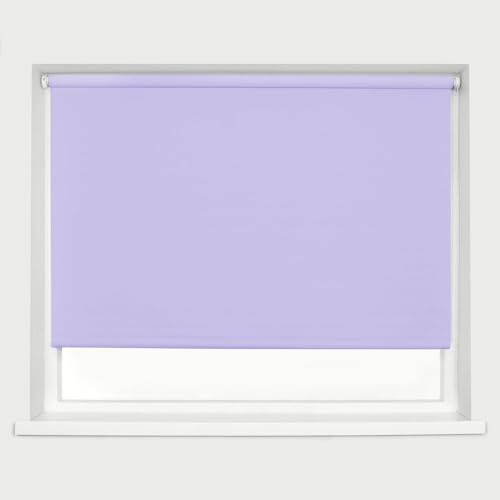 Lavender Blackout Roller Blinds Thermal Blackout Material Metal Brackets & FIttings 25mm Roller Tube Easy Fit Child Safe Bedroom Office 60cm Width x 160cm Length