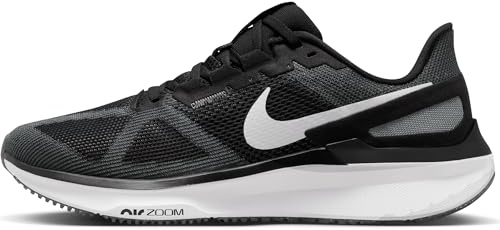 Nike Men's Air Zoom Structure 25 Road Running Shoe, Black/White/Iron Grey, 7.5