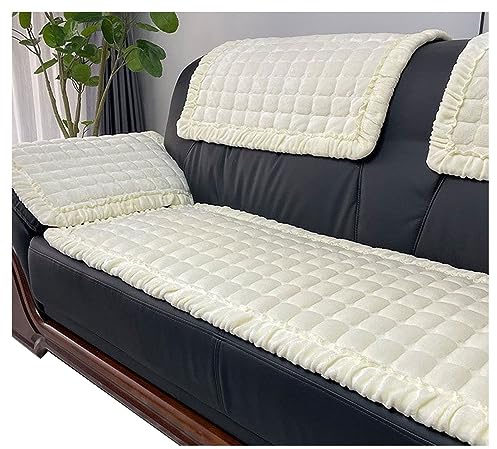 Samt-Sofabezug Ecksofa L Form Sofa Überzug Couchbezug Sofa/Couch Wurfdecke Eckcouch 4/3/2/1 Sitzer Sofaschutz Schonbezug Sofaschoner Sofabezüge Rutschfest Hund Katze ( Color : Beige , Size : 50x150cm(