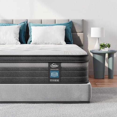 TeQsli Gel Individually Pocket Sprung Small Double Mattress 4FT with Soft Fabric, 10 Inch Hybrid Mattress Small Double for Pressure & Back Pain Relief, Medium Firm Mattress in a Box-120x190x25cm