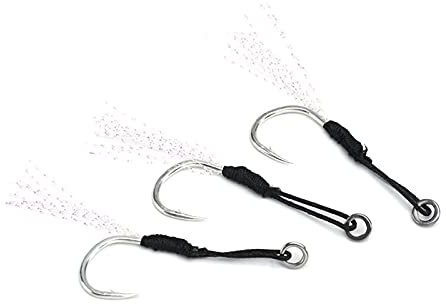 Angeln Quick Knot Tool 6 Teile/los Metall Jig Assist Haken mit PE Line Feder Solid Ring Jigging Löffel Salzwasser Fishhook Verschiedene Angelhaken (Size : 13#)