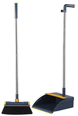 Weppduk Escoba recogedor, cómodo juego de escoba, barredora para suelos fácil de limpiar con mango largo, accesorios de limpieza del hogar para cocina, salón y dormitorio