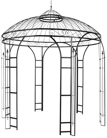 Hirsch Terracotta Pavillon Ø 250 cm H: 315 cm roh Vollmaterial unbehandelt roh Rost H: 315 D: 250 Rundeisen 10/8 mm Band30/5 Made in EU