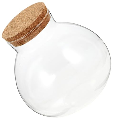 HANABASS Bottiglia Per Terrario in Vetro Con Tappo Di Sughero Barattolo Vetro Con Coperchio Per Micro Paesaggi Vaso Per Terrarium Da 4.33 Pollici Contenitore Per Piante E Muschio Da Tavolo