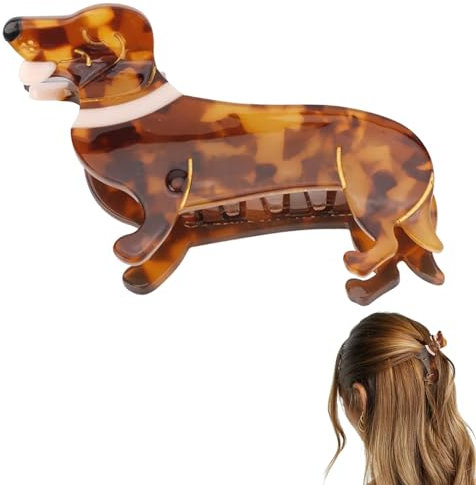 VessEn Dackel Haarklammer,haarklammer Hund Dackel Acetat,haarklammer Hund Dackel Acetat Tier Haarspangen,Haarspangen Damen Und Haarspangen Mädchen, Hundeliebhaber Geschenke rutschfeste Haarspange