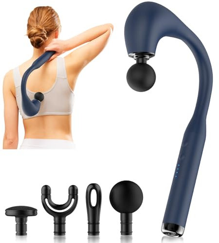 INKEER Massage Gun Deep Tissue with Extended Handle Revolutionary U-Shaped Back Massager,Body Massager for Neck,Shoulder,Leg(Dark Blue)