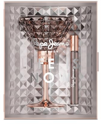 Pepe Jeans Life Is Now For Her Estuche Regalo Perfumes de Mujer Pack de 2 Piezas Eau de Parfum 80ml y 10ml Set Fragancia Floral y Oriental