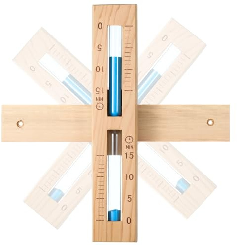 yeesport 15 Minutes Sauna Sand Timer, Sauna Hourglass Sand Timer, 15-Min Red Cedar Sand Clock with Blue Sand, Heat Resistant Wood Hour Glass Timer, Sauna Accessories for Sauna & SPA Room