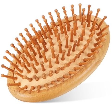MOTHNUR Bamboo Scalp Massage Comb Natural Hair Brush Detangle Brush for Men and Women Scalp Scrubber Suitable for Shower and Daily Use