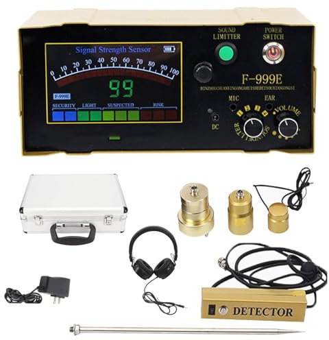 Detector Fugas Agua Subterránea Profesional - Equipo Detección Fugas Tuberías Agua - Uso Doméstico Y Al Aire Libre Con Auriculares Y 4 Marchas Ajustables,Profundidad Detección 3 Metros