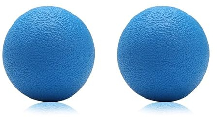 Wonder Care Bola masajeadora de pies para fascitis plantar, rodillo de masaje de silicona, bola de acupresión corporal para pie y espalda, bola de lacrosse 2 unidades, azul, 50 mm