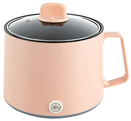 Mermajestic Casserole électrique 1,7 l - 220 V - Mini multicuiseur portable anti-adhésif avec cuiseur vapeur - Cuiseur à pâtes électrique - Pot à ramen - Pot à fondue chinois