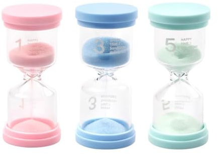 LLTCMYGS Minuterie sablier Montessori Time, Apprenez la Notion du Temps, 1 Minute, 3 Minutes, 5 Minutes