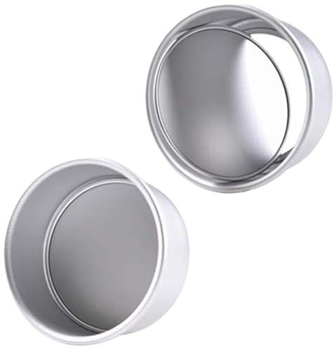 LGWJHCY Molde para tartas Bandeja de horno redonda, 2 piezas de 4 pulgadas, bandeja redonda con fondo extraíble de aluminio anodizado para tartas con revestimiento antiadherente, bandeja con fondo