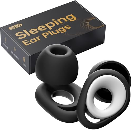 QWH Ohrstöpsel zum Schlafen, Wiederverwendbare Ohrstöpsel aus Silikon mit Geräuschunterdrückung für Konzentration, Schlafen, 25dB–28dB Geräuschreduzierung, 8 Ohrenschützer in Drei Größen(S, M*2, L)