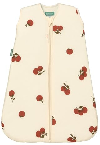 molis&co - Baby Schlafsack ärmellos - Ideal für Frühling und Herbst - Babyschlafsack 1 tog ohne Ärmel - Leicht gepolstert - 100% Baumwolle (Oeko-TEX 100), Premium Qualität - Tomatoes (85 cm)