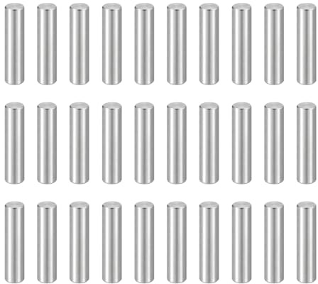 QUARKZMAN 50 Stück Dübel M3 (3mm) x 12mm 304 Edelstahl Zylindrische Regalstifte Bolzen Befestigungselemente Für Metallgeräte Holzmöbel DIY Montage Silber