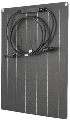Generic Chargeur de Panneau Solaire en Silicium Monocristallin Efficace 18 V 30 W pour Batterie 12 V, Chargeur Solaire Léger pour une Utilisation en Extérieur, avec une Conception Flexible