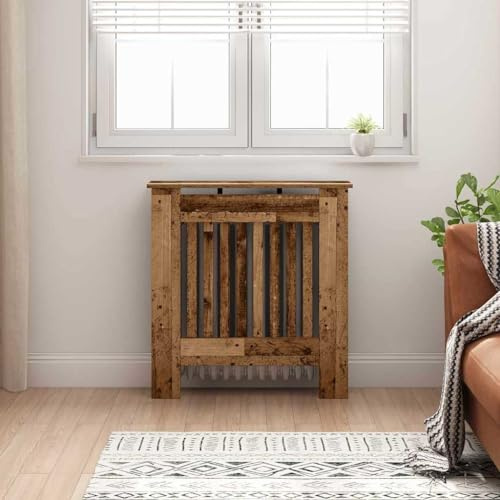 Lumanois Cache-Radiateur Bois Ancien 78 x 19 x 81,5 cm Bois d'ingénierie Accessoires pour radiateurs Marron,884100