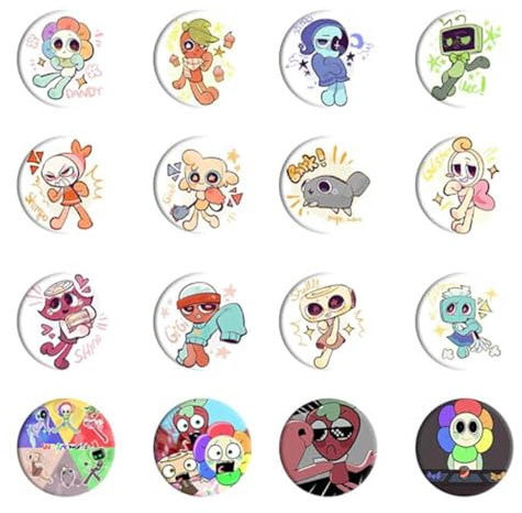 16 Dandys Tinplate Badge Dandys Figure Cosplay Accessories Brooch Cartoon Cool Pins, Metal 58mm