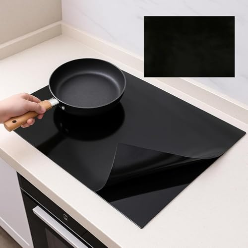 60 x 52 Induction Hob Protector Mat Silicone Induction Hob Cover Electric Stove Burner Scratch Protector Covers Heat Resistant BPA Free for Stove Multifunctional Silicone Mats